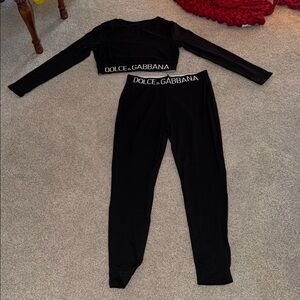 Dolce & Gabbana Black Elastic waist band two piece set